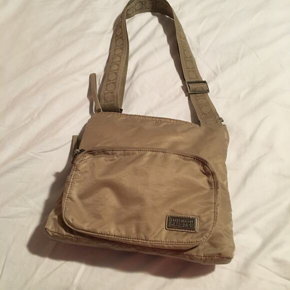 Kenneth Cole Reaction crossbody travel messenger bag adjustable strap Neutral - Picture 2 of 13